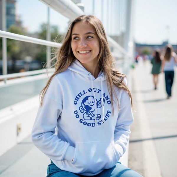 "Chill Out And Do Good Stuff" Classic Unisex Pullover Hoodie - Image 10