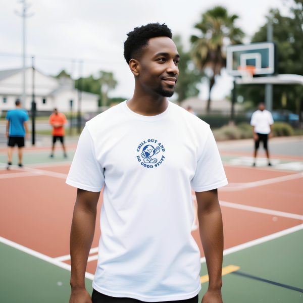 "Chill Out And Do Good Stuff" Premium Unisex Crewneck T-shirt - Image 10